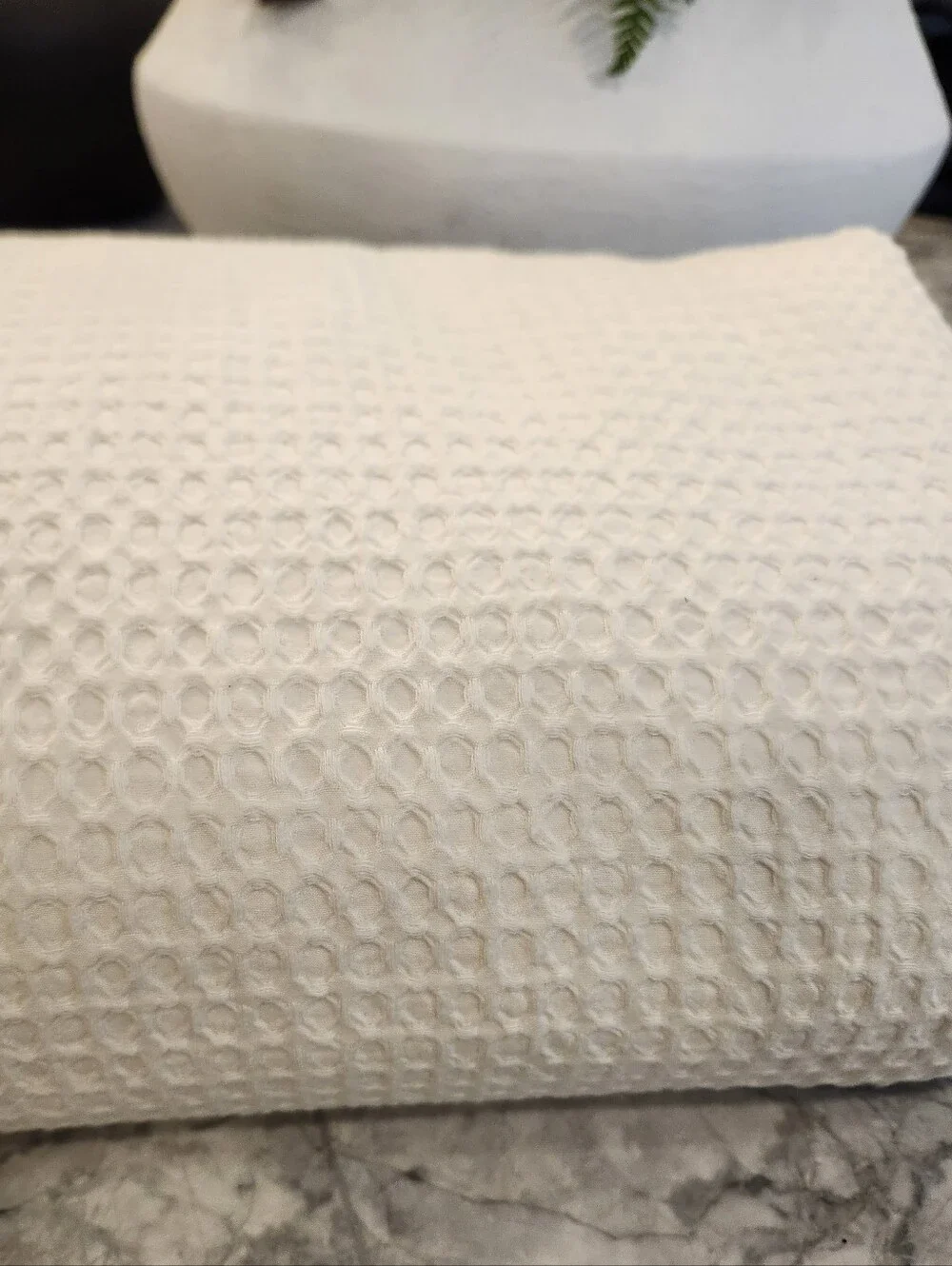 Quince 100% Organic Luxe Honeycomb Duvet Cover | King/Cali King | Undyed | EUC
